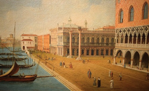 XIXe siècle - Venise, le bassin de Saint-Marc - Maître vénitien du 19e siècle